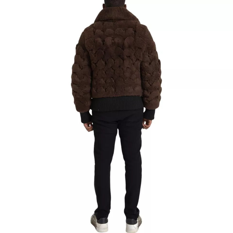 Куртка Bottega Veneta з коричневого хутряного дублянки