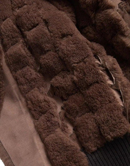 Куртка Bottega Veneta з коричневого хутряного дублянки