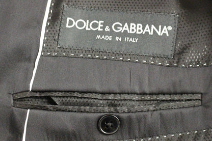 Елегантний чорний костюм із суміші вовни та шовку в смужку Dolce &amp; Gabbana