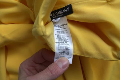 Жовта сукня міді з одним плечем і розрізом Dolce &amp; Gabbana