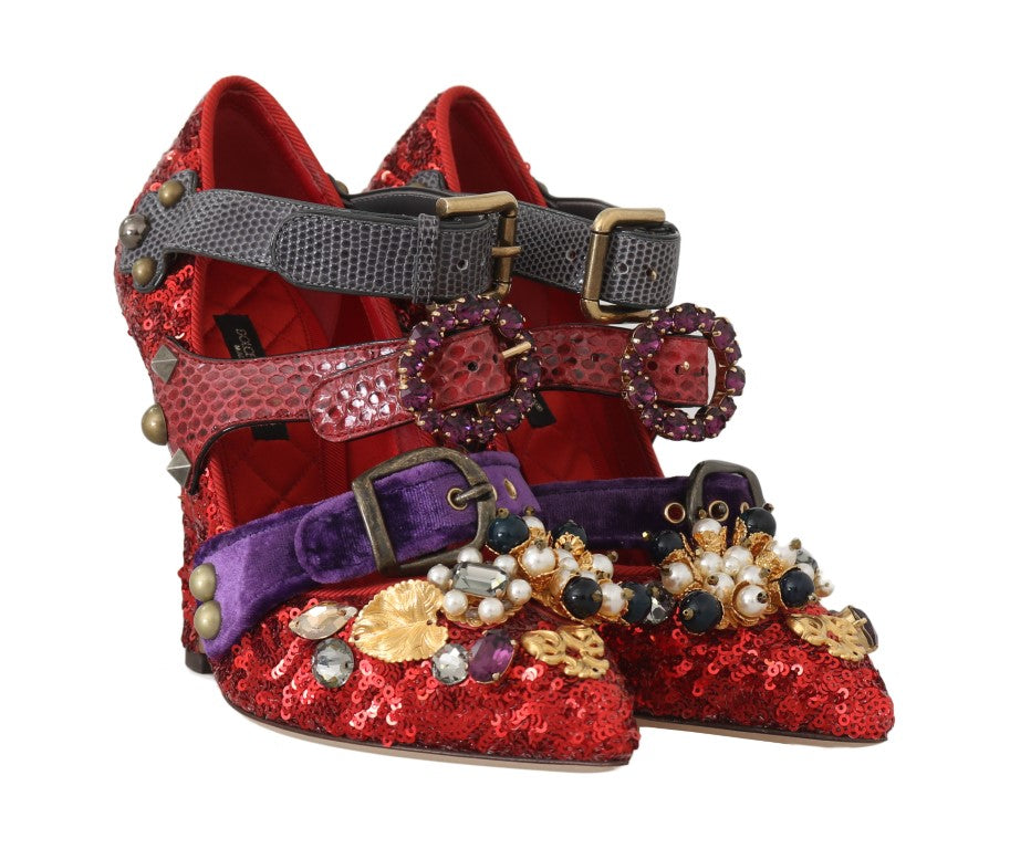 Туфлі Dolce &amp; Gabbana Red Bellucci Alta Moda з прикрасами