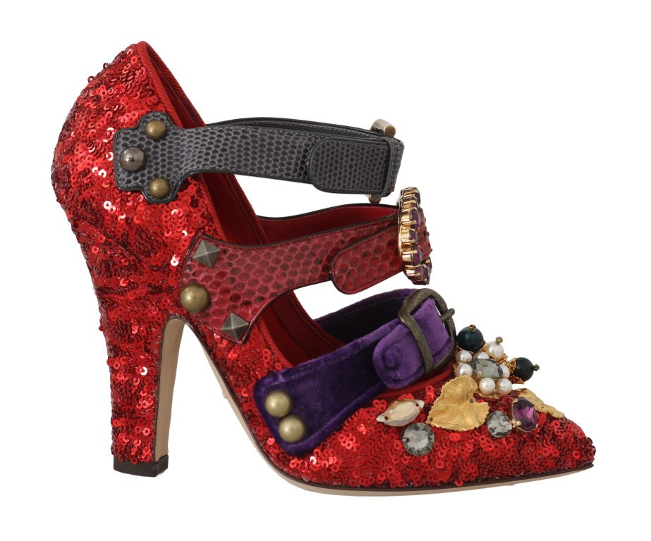 Туфлі Dolce &amp; Gabbana Red Bellucci Alta Moda з прикрасами