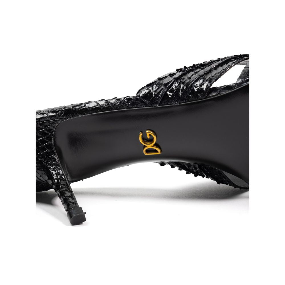 Чорні шкіряні сандалі Dolce &amp; Gabbana Di Pitone