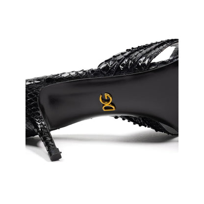 Чорні шкіряні сандалі Dolce &amp; Gabbana Di Pitone