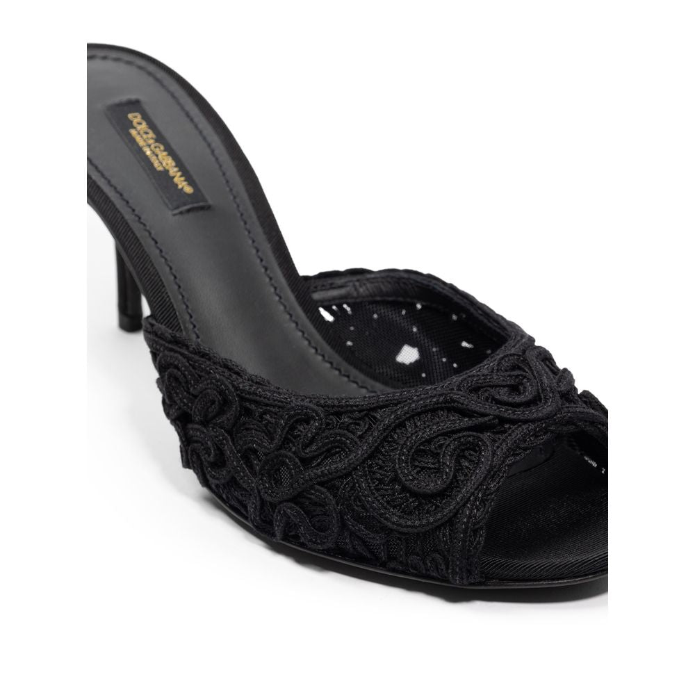 Чорні бавовняні босоніжки Dolce &amp; Gabbana