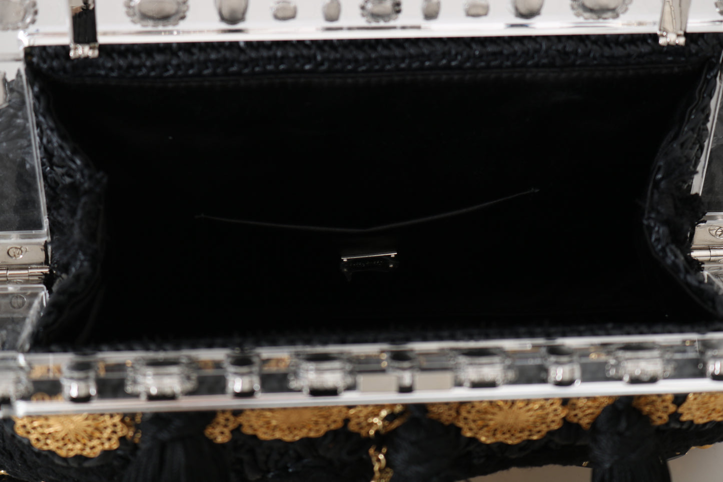 Вечірній клатч Dolce &amp; Gabbana Black Tassel Gold Baroque Crystal