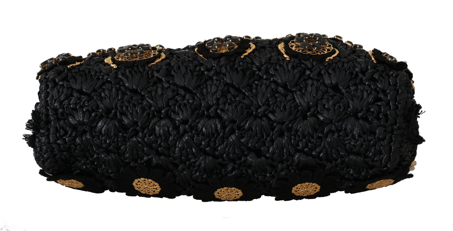 Вечірній клатч Dolce &amp; Gabbana Black Tassel Gold Baroque Crystal