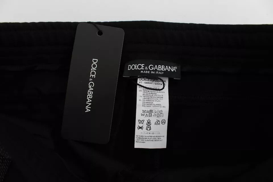 Чорно-сірі вовняні повсякденні штани Dolce &amp; Gabbana в смужку