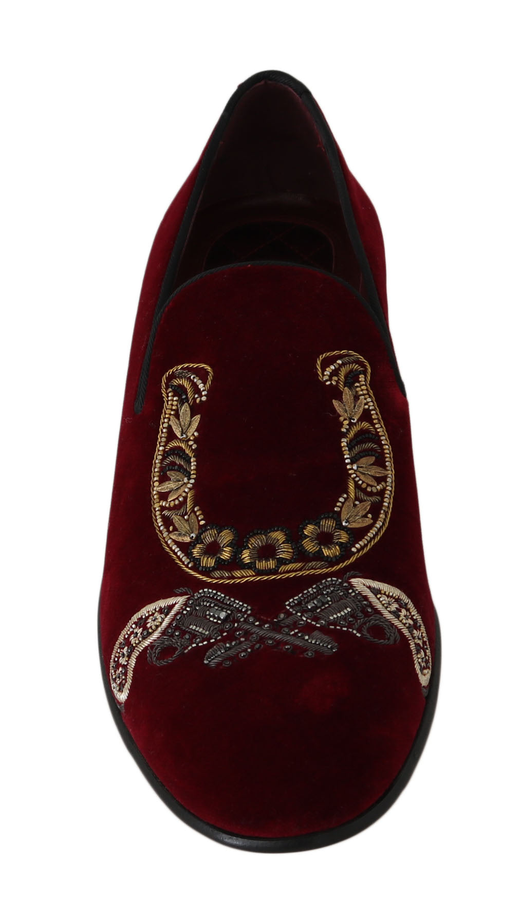 Оксамитові чоловічі лофери Dolce &amp; Gabbana Bordeaux з блискітками