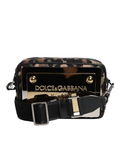 Багатоколірна сумка Dolce &amp; Gabbana з леопардовим жаккардом DG через плече