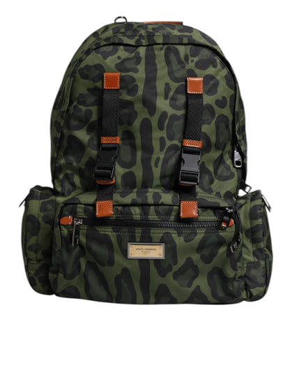 Нейлонова дорожня сумка Dolce &amp; Gabbana Green Leopard