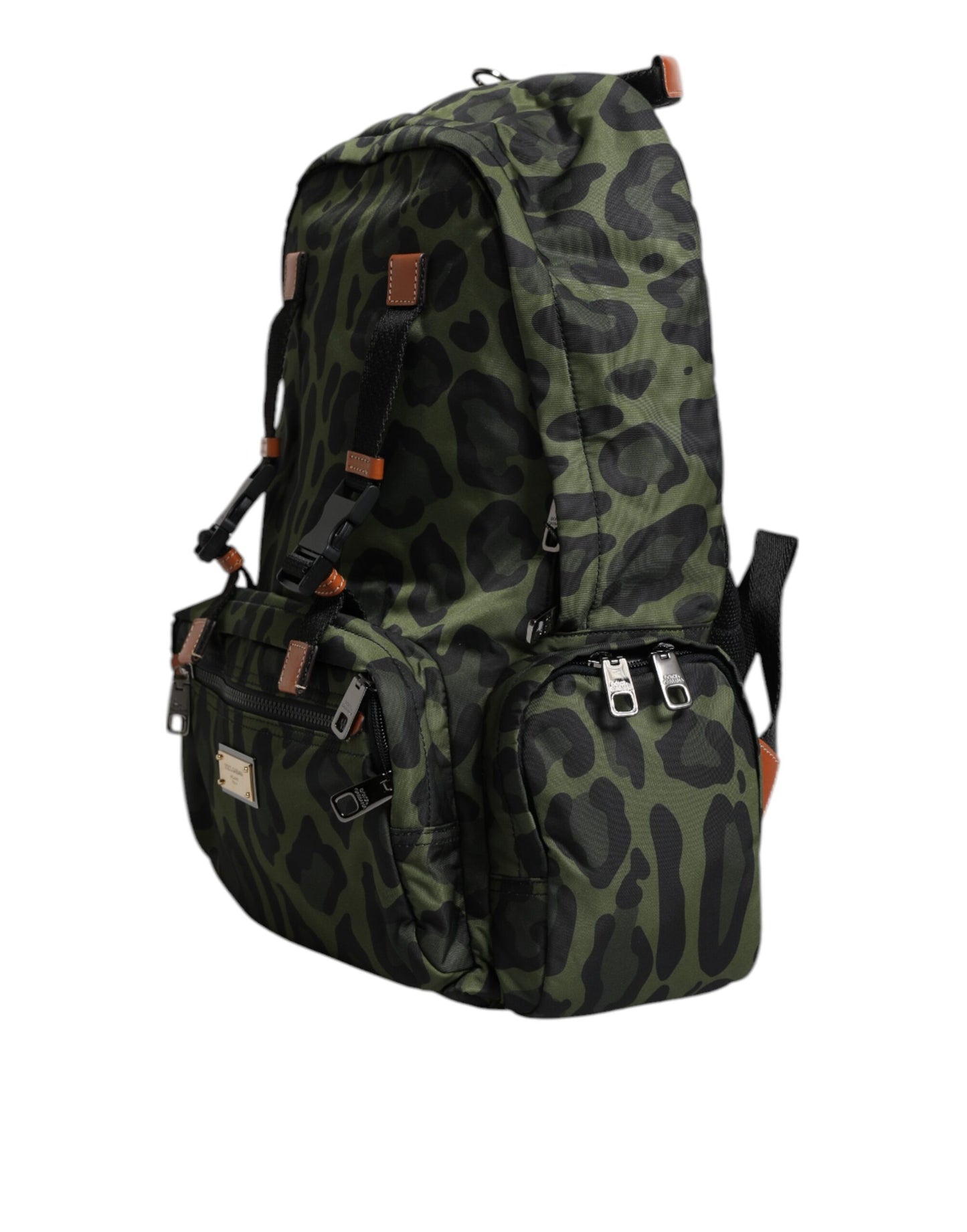 Нейлонова дорожня сумка Dolce &amp; Gabbana Green Leopard
