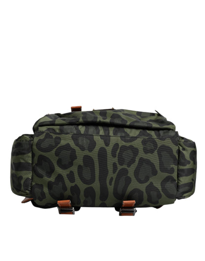 Нейлонова дорожня сумка Dolce &amp; Gabbana Green Leopard