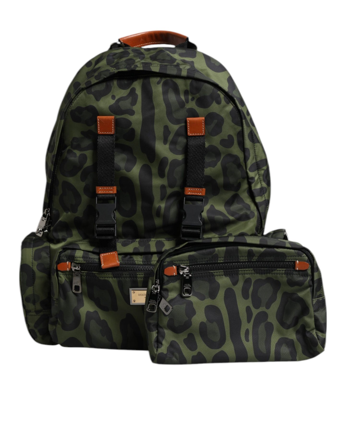 Нейлонова дорожня сумка Dolce &amp; Gabbana Green Leopard