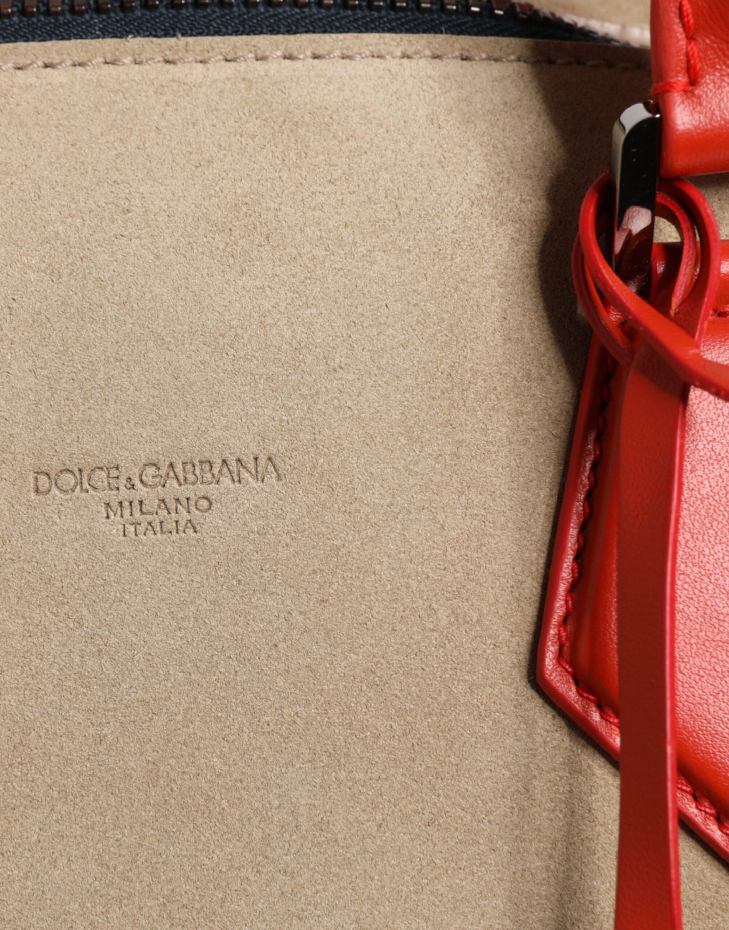 Бежева замшева шкіряна сумка Dolce &amp; Gabbana з верхньою ручкою
