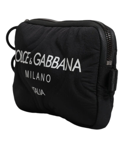 Чорна сумка з нейлоновим логотипом Dolce &amp; Gabbana через плече