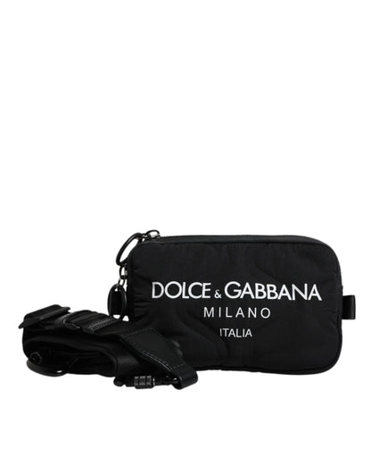 Чорна сумка з нейлоновим логотипом Dolce &amp; Gabbana через плече