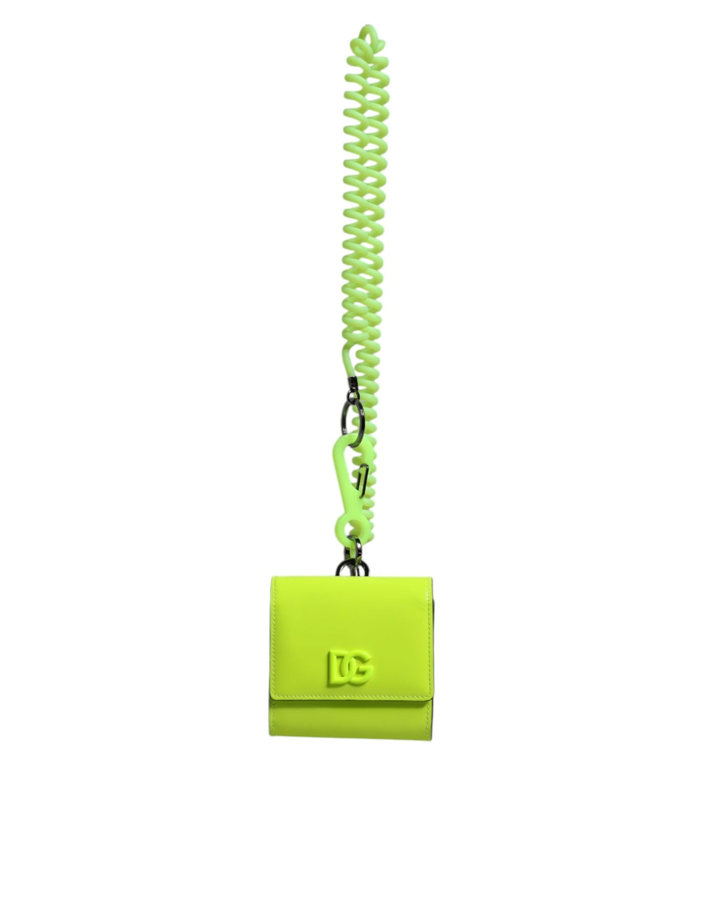 Гаманець Dolce &amp; Gabbana Yellow Green Bifold DG з логотипом на шийному ремені