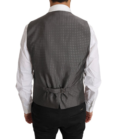 Формальна жилетка Dolce &amp; Gabbana Sleek Bronze &amp; Grey Slim Fit