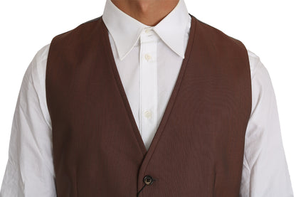 Формальна жилетка Dolce &amp; Gabbana Sleek Bronze &amp; Grey Slim Fit