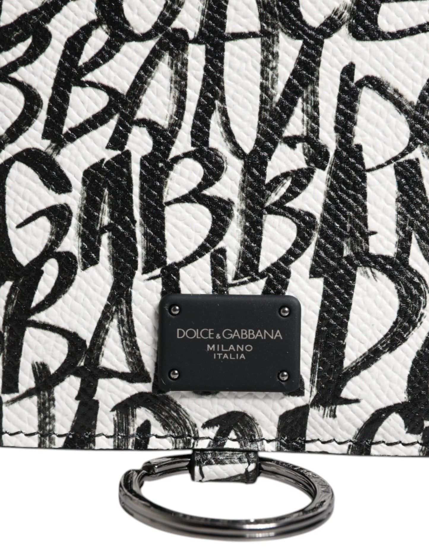 Гаманець для картки Dolce &amp; Gabbana з білим шкіряним шнурком і принтом логотипу