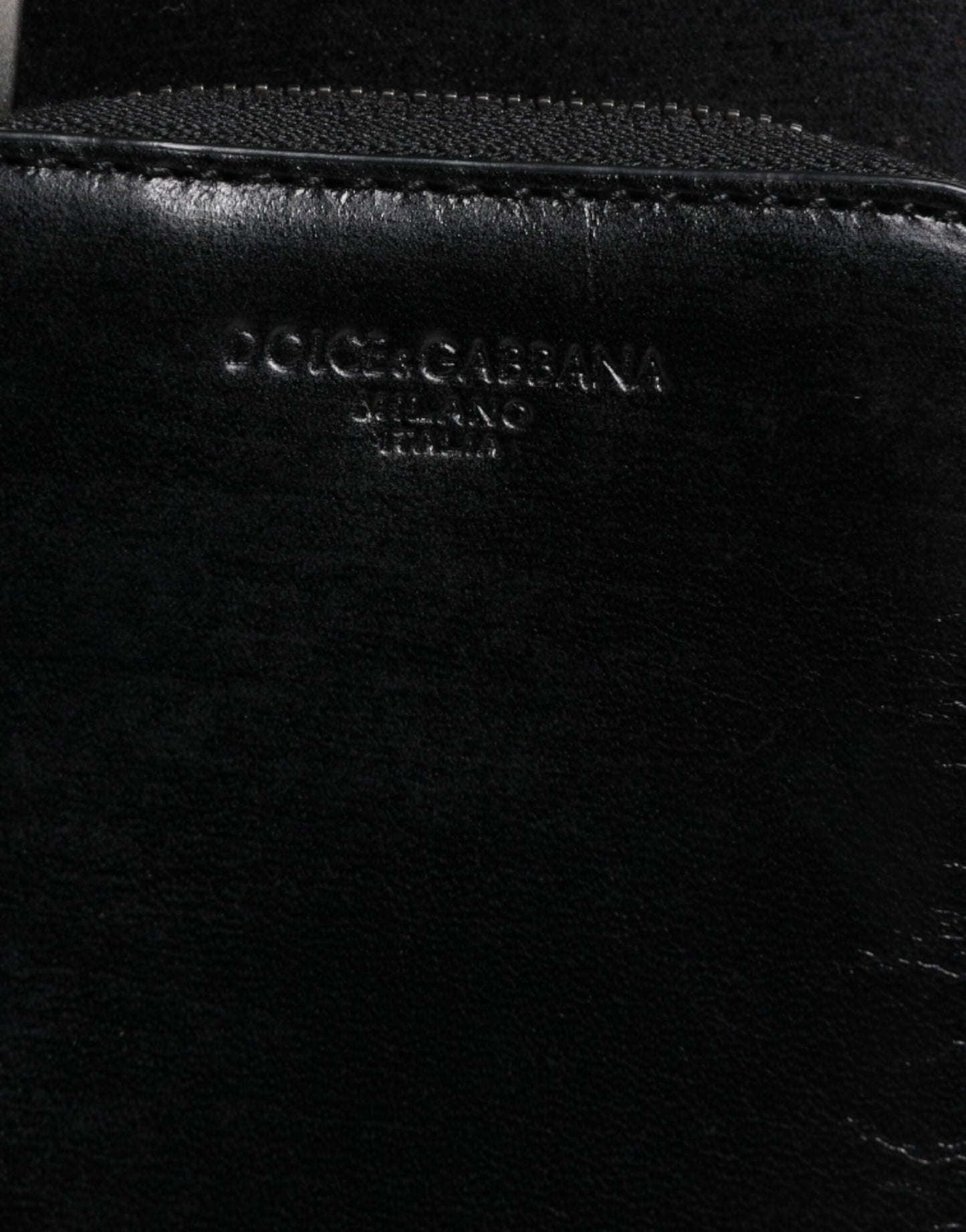 Шкіряний гаманець Dolce &amp; Gabbana Black Horse на блискавці та ремені на шиї