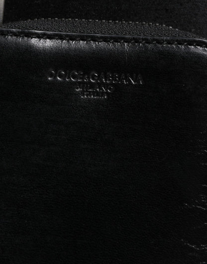 Шкіряний гаманець Dolce &amp; Gabbana Black Horse на блискавці та ремені на шиї