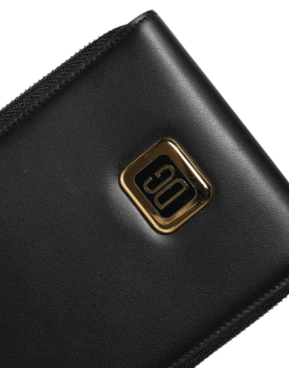 Гаманець для монет із чорним шкіряним логотипом Dolce &amp; Gabbana