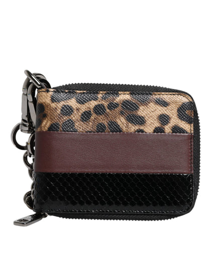 Гаманець Dolce &amp; Gabbana із багатобарвної шкіри леопарда DG Bifold Card Holder