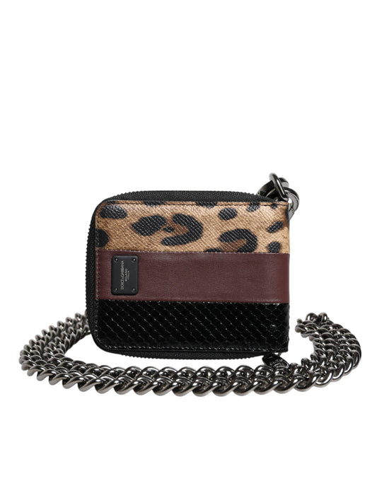 Гаманець Dolce &amp; Gabbana із багатобарвної шкіри леопарда DG Bifold Card Holder