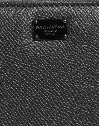 Темно-сірий шкіряний гаманець Dolce &amp; Gabbana DG на блискавці з логотипом Continental
