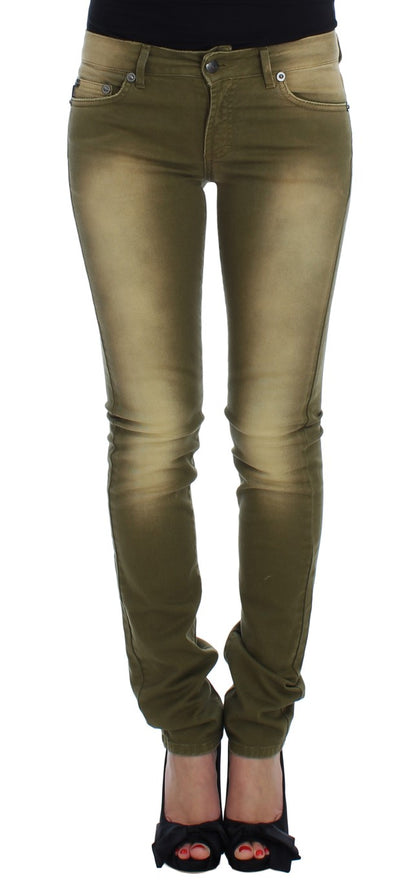 Бавовняні стрейч-джинси Cavalli Green Slim Fit