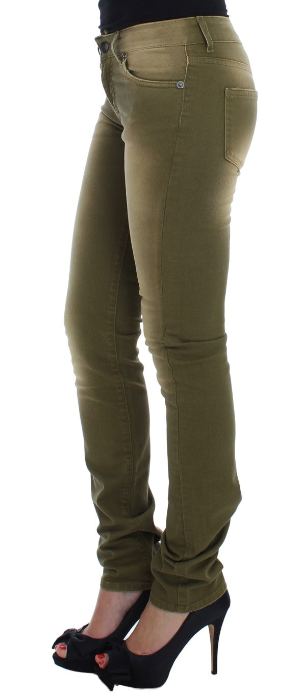 Бавовняні стрейч-джинси Cavalli Green Slim Fit