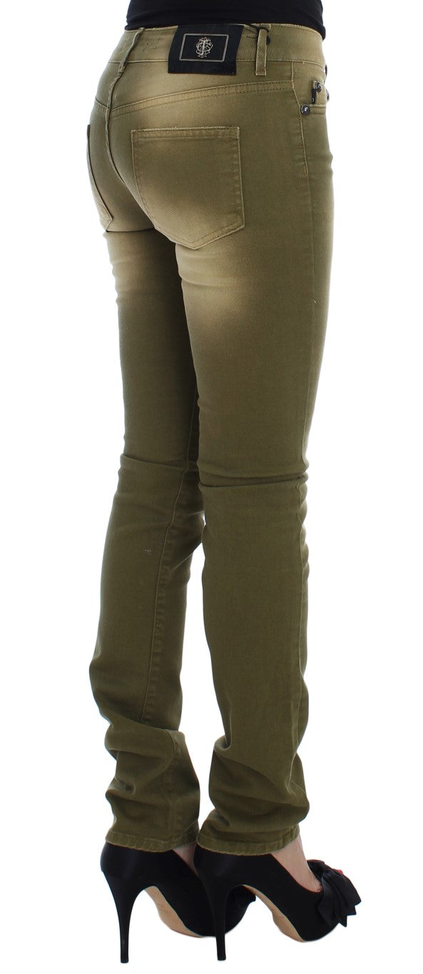 Бавовняні стрейч-джинси Cavalli Green Slim Fit