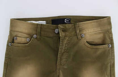 Бавовняні стрейч-джинси Cavalli Green Slim Fit