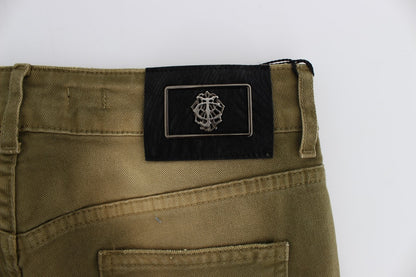 Бавовняні стрейч-джинси Cavalli Green Slim Fit