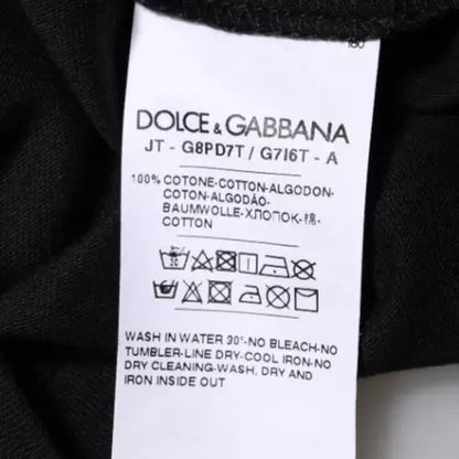 Бавовняна футболка з круглим вирізом із чорним логотипом Dolce &amp; Gabbana