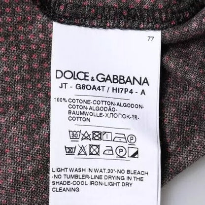 Бавовняна футболка Dolce &amp; Gabbana з червоним леопардовим коротким рукавом