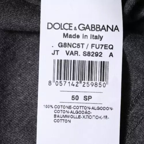 Темно-сіра футболка Dolce &amp; Gabbana з круглим вирізом і короткими рукавами