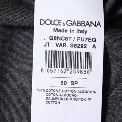 Темно-сіра футболка Dolce &amp; Gabbana з круглим вирізом і короткими рукавами