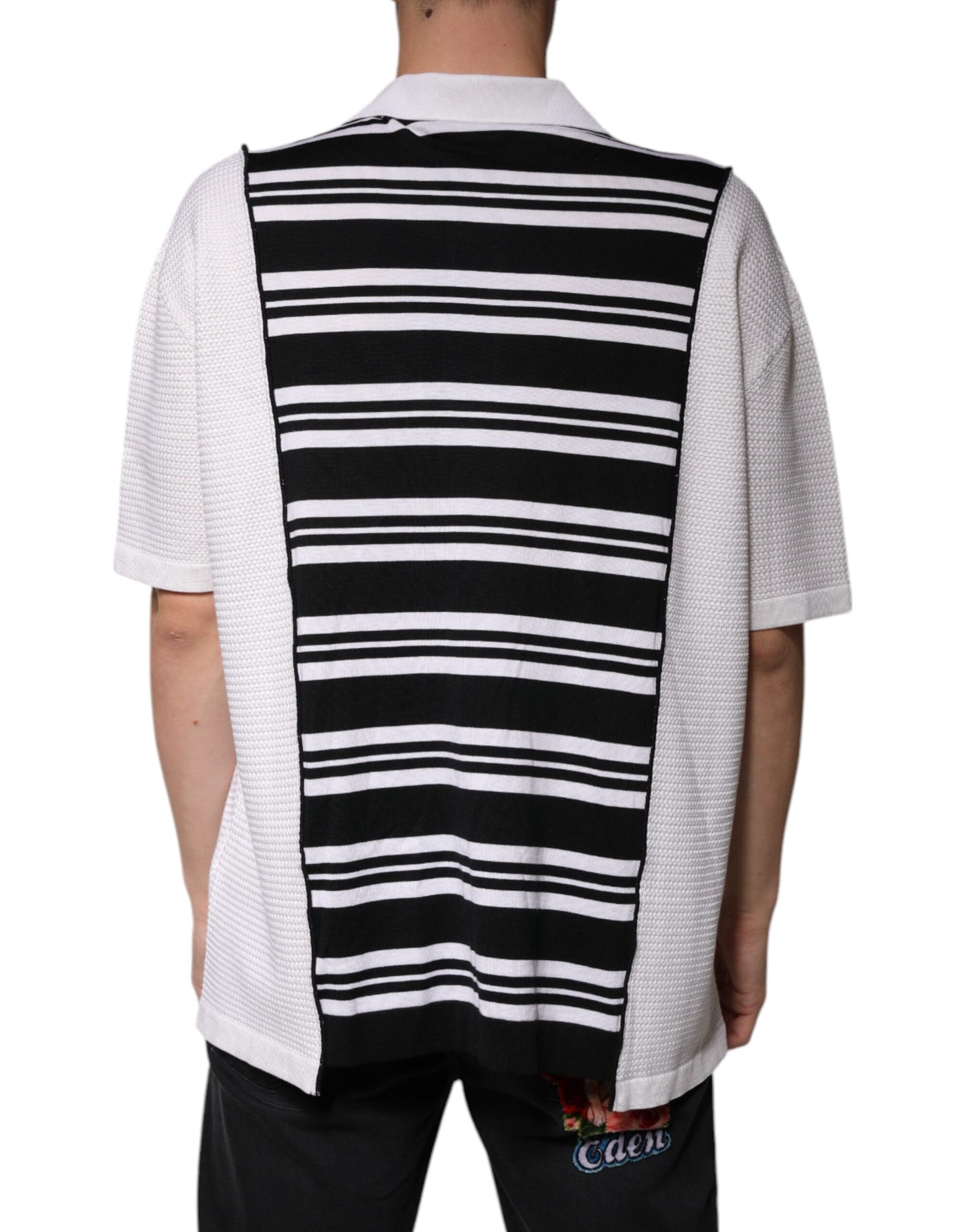 Футболка поло Dolce &amp; Gabbana Black White Stripes з коміром