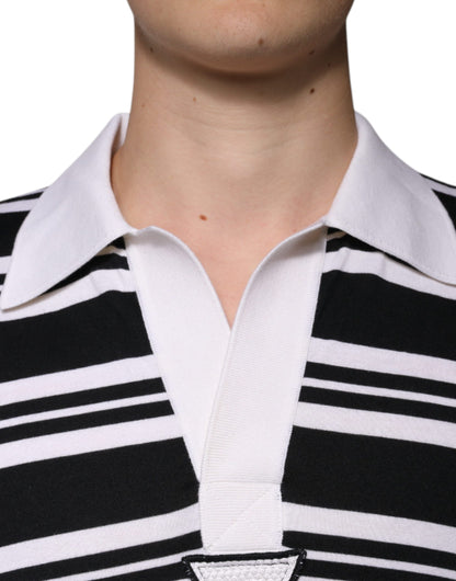 Футболка поло Dolce &amp; Gabbana Black White Stripes з коміром