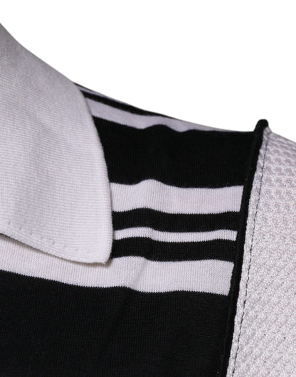 Футболка поло Dolce &amp; Gabbana Black White Stripes з коміром