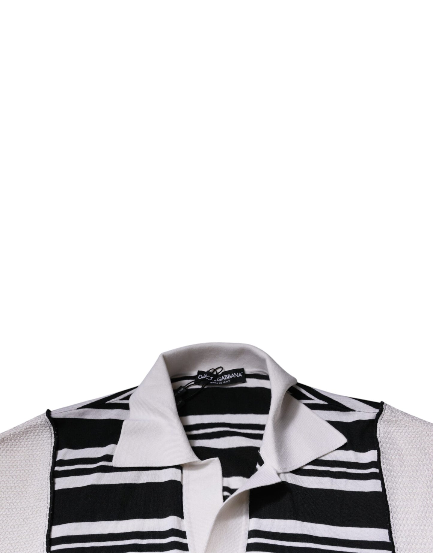 Футболка поло Dolce &amp; Gabbana Black White Stripes з коміром