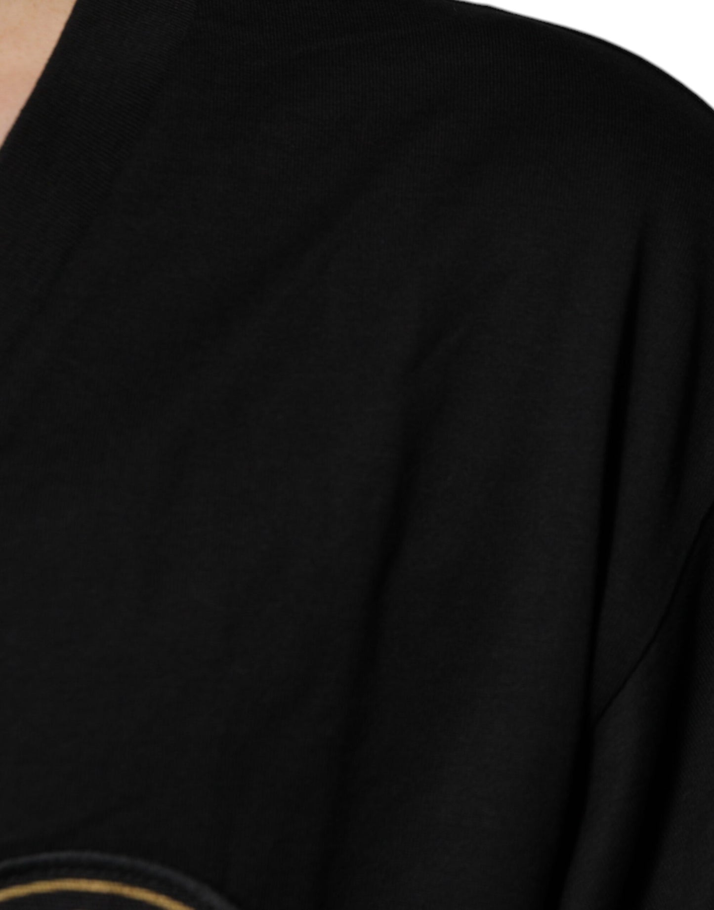 Чорна бавовняна футболка Dolce &amp; Gabbana з вирізом і короткими рукавами з логотипом