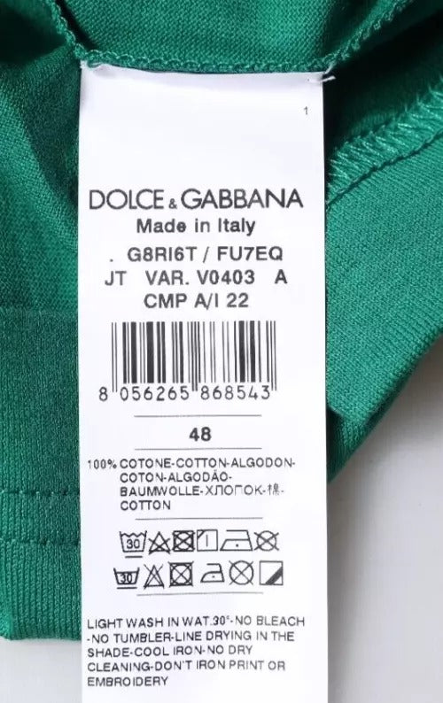 Зелена футболка Dolce &amp; Gabbana з круглим вирізом і короткими рукавами