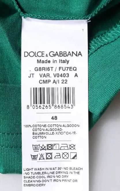 Зелена футболка Dolce &amp; Gabbana з круглим вирізом і короткими рукавами