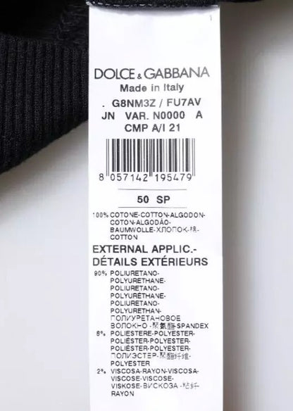 Чорна бавовняна футболка без рукавів із круглим вирізом Dolce &amp; Gabbana