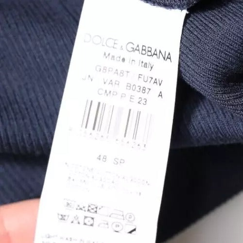 Синя бавовняна футболка без рукавів із круглим вирізом Dolce &amp; Gabbana