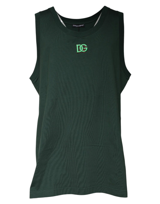 Футболка без рукавів із круглим вирізом Dolce &amp; Gabbana Green DG